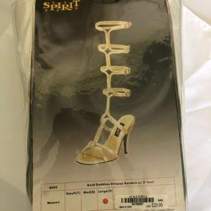 Gold Goddess Strappy Sandals with 3 inch heel